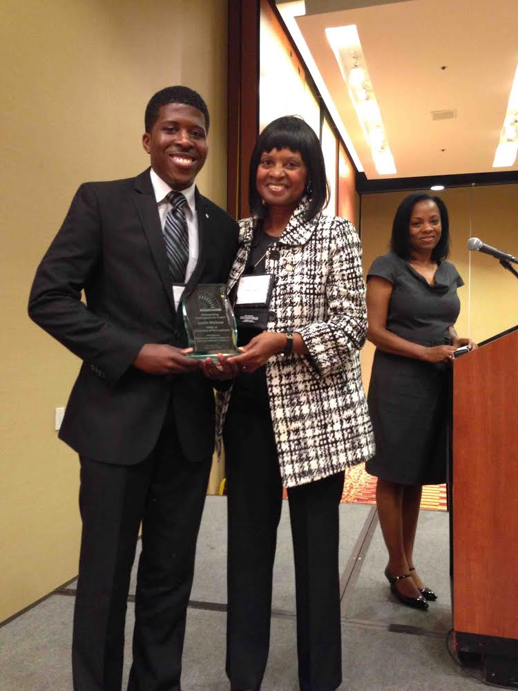 Justin Malone (Spring 2013) receives NPHC undergrad of the year award in Houston, TX
